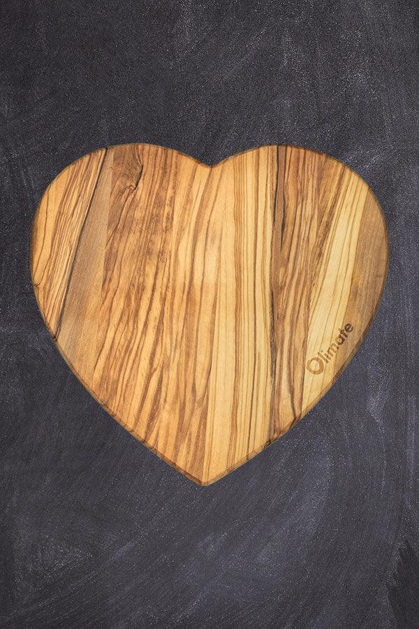 Schneidebrett aus Olivenholz (Herz) - Olimate
